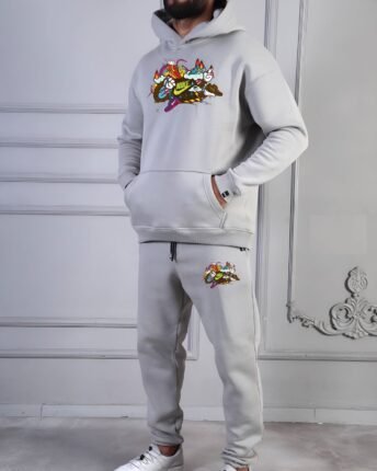 NIKE Men's Hoodie and Track Pants Set with Kangaroo Pocket & Zip Pockets for Winter Comfort