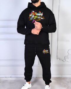 NIKE Men's Hoodie and Track Pants Set with Kangaroo Pocket & Zip Pockets for Winter Comfort