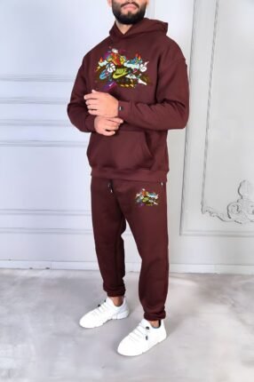 NIKE Men's Hoodie and Track Pants Set with Kangaroo Pocket & Zip Pockets for Winter Comfort