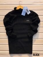 Zara Men's High Neck Sweater – Heavy Pure Cotton Fabric, Soft & Fully Stretchable for Ultimate Comfort