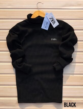 Zara Men's High Neck Sweater – Heavy Pure Cotton Fabric, Soft & Fully Stretchable for Ultimate Comfort