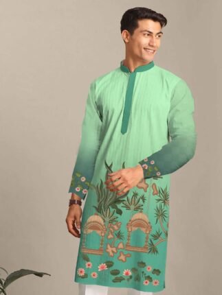 Silk Digital Printed Kurta