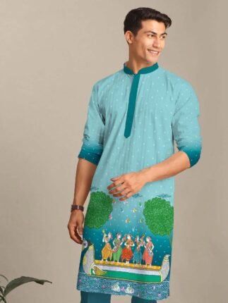 Silk Digital Printed Kurta