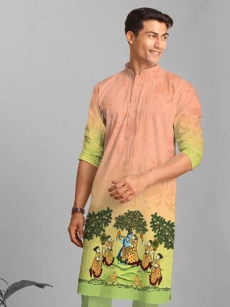 Silk Digital Printed Kurta