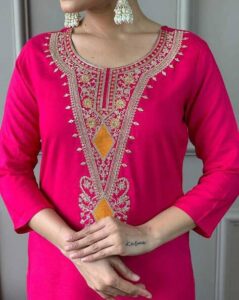 Roman Silk Ensemble Kurtis with Embroidery and Digital Print Dupatta