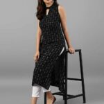 Printed Cut-Sleeves Kurti with Pant