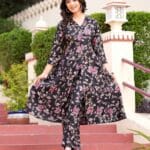 Maslin Foil Print Two-Piece Long Co-Ord Set