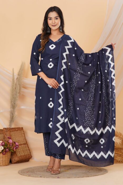 Blue Cotton Kurta Set