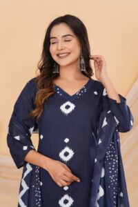 Blue Cotton Kurta Set