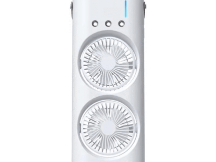 portable spray fan, double-ended misting fan, 3-hole cooling fan, USB air cooler, humidifying fan with lamp, desk misting fan, mini air humidifier fan, personal cooling fan, table fan for home office, compact USB fan