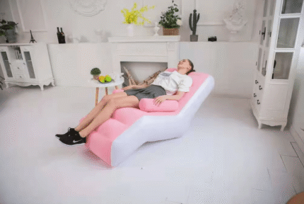 Inflatable Lounger Chair – Soft Flocking Air Sofa