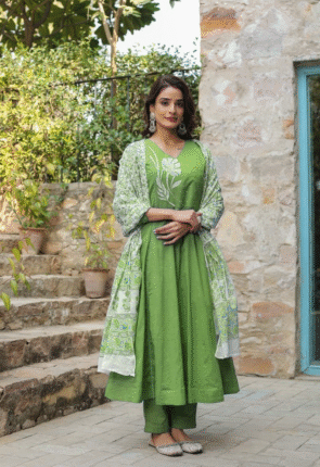 A-line kurti, embroidered yoke kurti, lace kurti for women, ethnic wear kurti, festive kurti for women, stylish party wear kurti, elegant women's kurti, office wear kurti, designer lace kurti, latest kurti design