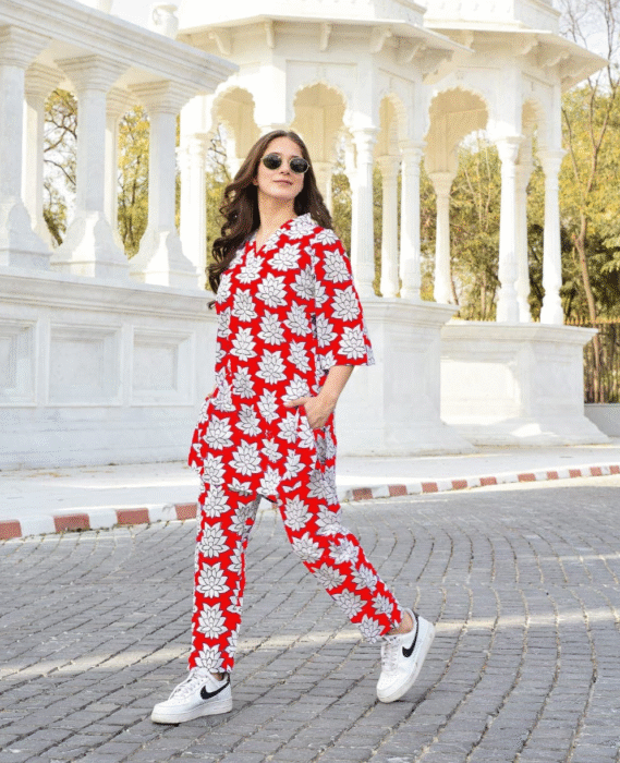 Kurta Pant Set for Women – Elegant V-Neck Design