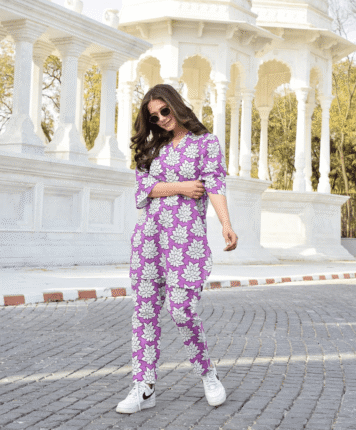 Kurta Pant Set for Women – Elegant V-Neck Design