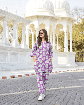Kurta Pant Set for Women – Elegant V-Neck Design