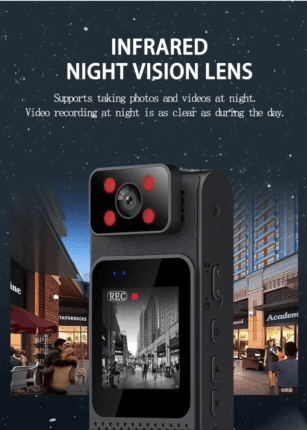 L18 WiFi 2K Wearable Clip Camera – Portable Body Cam with Night Vision & Motion Detection