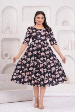 Middi Dress, office wear, regular wear, stylish outfit, versatile dress, comfortable dress, flattering fit, casual and formal dress, elegant dress, modern design, wardrobe staple.