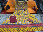 Shop the Anarkali Kurta Set – a stylish women's printed cotton kurta with pants and dupatta. Perfect for casual and festive occasions, offering comfort and elegance.