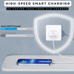 iPhone 25W Quick Charge 3.1A Wall Charger for Mobile with Detachable Cable (White)