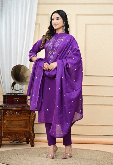 pure cotton suit set, embroidered cotton suit, cotton pant with dupatta set, malmal dupatta suit, festive wear cotton suit, everyday ethnic wear, breathable cotton kurta set, super dye embroidery suit, stylish women's ethnic set, soft cotton suit for women