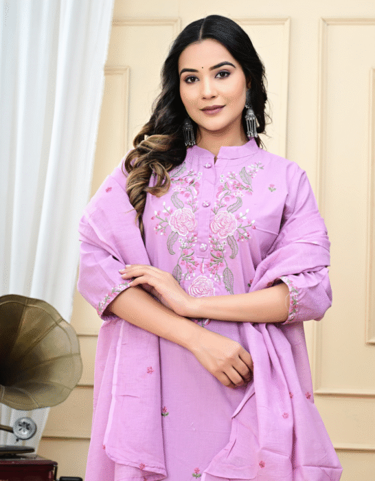 pure cotton suit set, embroidered cotton suit, cotton pant with dupatta set, malmal dupatta suit, festive wear cotton suit, everyday ethnic wear, breathable cotton kurta set, super dye embroidery suit, stylish women's ethnic set, soft cotton suit for women