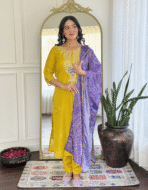 Vichitra Silk, Sequence Coding Embroidery Work, luxurious fabric, special occasion fabric, embroidery work, premium fabric, wedding fabric, traditional wear, festive fabric, elegant fabric.