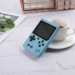 Classic retro gaming device with colorful screen