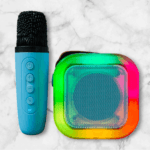 Mini portable karaoke speaker with RGB light effects