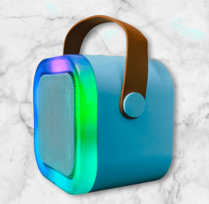 Mini portable karaoke speaker with RGB light effects