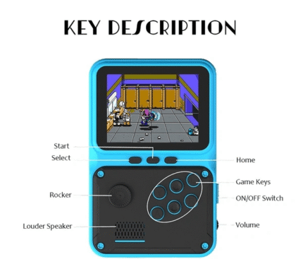 M30 mini game console, portable handheld game player, retro gaming console, 1500 built-in games, 2.8 inch handheld console, retro arcade player, kids gaming device, travel game console, mini game player, 4GB game console