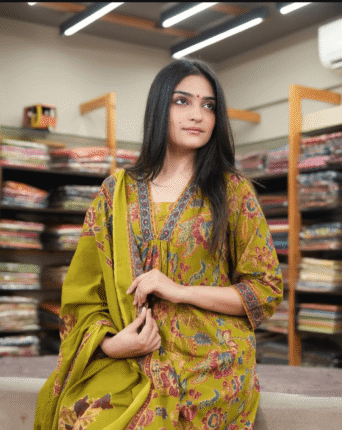 A-Line Pant Set, floral print pant set, summer outfit, women's casual wear, stylish pant set, pant set with dupatta, breathable fabric, summer fashion, side pocket pant, floral print outfit.
