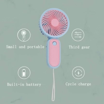 mini handheld fan, portable rechargeable fan, pocket-sized cooling fan, USB mini fan, travel fan, personal fan for home and office, quiet fan for outdoors