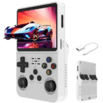 retro game console, handheld emulator console, R36S game console, portable retro gaming, 64GB game console, 15000+ games handheld, retro gaming system, IPS screen handheld console, classic game console.