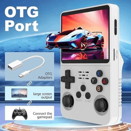 retro game console, handheld emulator console, R36S game console, portable retro gaming, 64GB game console, 15000+ games handheld, retro gaming system, IPS screen handheld console, classic game console