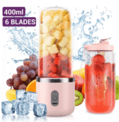 Portable Blender - Six-Blade Juicer Cup with Silicone Handle for Home, Travel, and Sports.