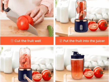 Portable Blender - Six-Blade Juicer Cup with Silicone Handle for Home, Travel, and Sports.
