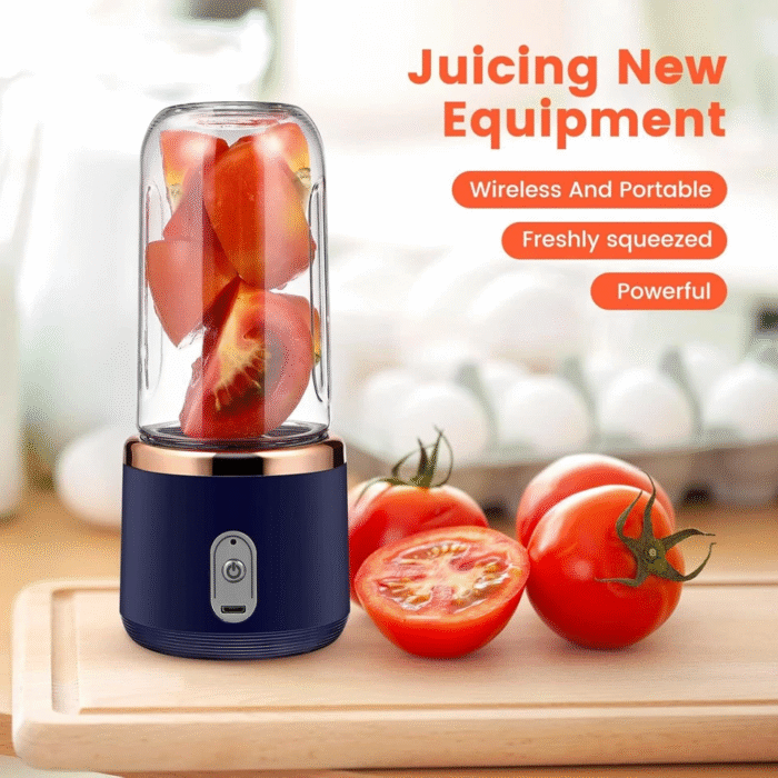 Portable Blender - Six-Blade Juicer Cup with Silicone Handle for Home, Travel, and Sports.